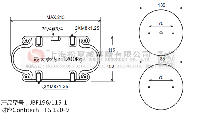 JBF196/115-1橡膠<a href='http://m.sciee.net/' target='_blank'><u>空氣彈簧</u></a>