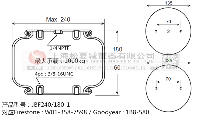 JBF240-180-1橡膠<a href='http://m.sciee.net/' target='_blank'><u>空氣彈簧</u></a>