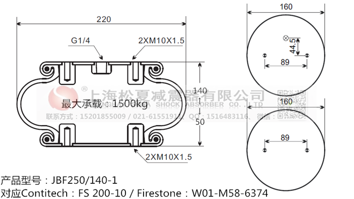 JBF250/140-1橡膠<a href='http://m.sciee.net/' target='_blank'><u>空氣彈簧</u></a>