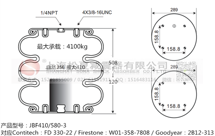 JBF410/580-3橡膠<a href='http://m.sciee.net/' target='_blank'><u>空氣彈簧</u></a>